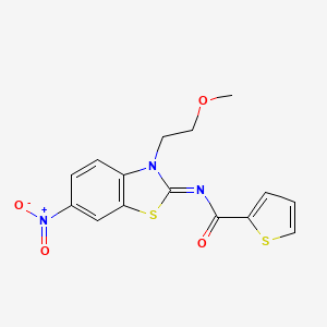 N-[3-(2-methoxyethyl)-6-nitro-1,3-benzothiazol-2-ylidene]thiophene-2-carboxamide