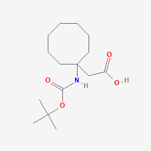 molecular formula C15H27NO4 B2779193 N-Boc-2-(1-amino]cyclooctyl)acetic acid CAS No. 1199779-45-7