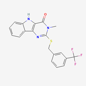 3-methyl-2-[[3-(trifluoromethyl)phenyl]methylsulfanyl]-5H-pyrimido[5,4-b]indol-4-one