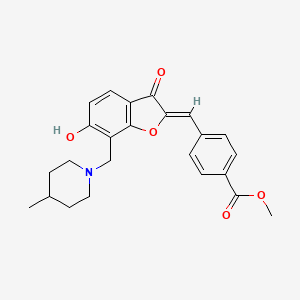 B2779202 (Z)-methyl 4-((6-hydroxy-7-((4-methylpiperidin-1-yl)methyl)-3-oxobenzofuran-2(3H)-ylidene)methyl)benzoate CAS No. 869078-04-6
