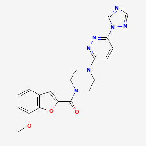 (4-(6-(1H-1,2,4-triazol-1-yl)pyridazin-3-yl)piperazin-1-yl)(7-methoxybenzofuran-2-yl)methanone