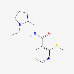 molecular formula C14H21N3OS B2779213 N-[(1-ethylpyrrolidin-2-yl)methyl]-2-(methylsulfanyl)pyridine-3-carboxamide CAS No. 1223631-94-4