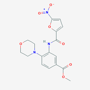 molecular formula C17H17N3O7 B277922 Methyl 3-({5-nitro-2-furoyl}amino)-4-(4-morpholinyl)benzoate 