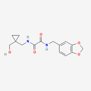 molecular formula C15H18N2O5 B2779232 N'-[(2H-1,3-benzodioxol-5-yl)methyl]-N-{[1-(hydroxymethyl)cyclopropyl]methyl}ethanediamide CAS No. 1251685-54-7