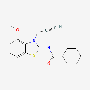 N-(4-methoxy-3-prop-2-ynyl-1,3-benzothiazol-2-ylidene)cyclohexanecarboxamide
