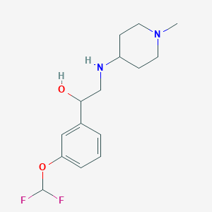 molecular formula C15H22F2N2O2 B2779248 1-[3-(Difluoromethoxy)phenyl]-2-[(1-methylpiperidin-4-yl)amino]ethan-1-ol CAS No. 1796979-37-7