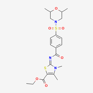 2-[[4-[(2,6-Dimethyl-4-morpholinyl)sulfonyl]phenyl]-oxomethyl]imino-3,4-dimethyl-5-thiazolecarboxylic acid ethyl ester