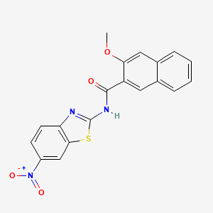 3-methoxy-N-(6-nitro-1,3-benzothiazol-2-yl)naphthalene-2-carboxamide