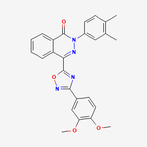 molecular formula C26H22N4O4 B2779263 4-[3-(3,4-dimethoxyphenyl)-1,2,4-oxadiazol-5-yl]-2-(3,4-dimethylphenyl)phthalazin-1(2H)-one CAS No. 1291858-08-6