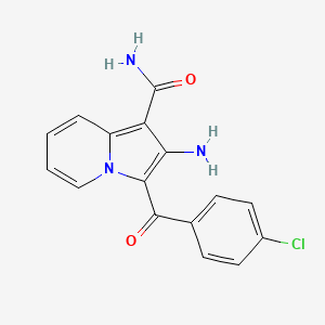 molecular formula C16H12ClN3O2 B2779270 2-Amino-3-(4-chlorobenzoyl)indolizine-1-carboxamide CAS No. 889950-00-9