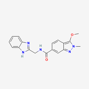 molecular formula C18H17N5O2 B2779272 N-((1H-benzo[d]imidazol-2-yl)methyl)-3-methoxy-2-methyl-2H-indazole-6-carboxamide CAS No. 1421491-78-2