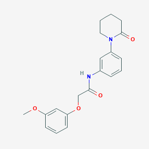 molecular formula C20H22N2O4 B2779277 2-(3-methoxyphenoxy)-N-(3-(2-oxopiperidin-1-yl)phenyl)acetamide CAS No. 942014-05-3