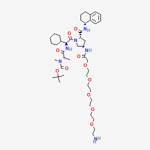 Tert-butyl N-[(2S)-1-[[(1S)-2-[(2S,4S)-4-[[2-[2-[2-[2-[2-(2-aminoethoxy)ethoxy]ethoxy]ethoxy]ethoxy]acetyl]amino]-2-[[(1R)-1,2,3,4-tetrahydronaphthalen-1-yl]carbamoyl]pyrrolidin-1-yl]-1-cyclohexyl-2-oxoethyl]amino]-1-oxopropan-2-yl]-N-methylcarbamate