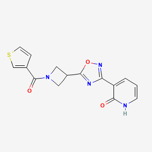 3-(5-(1-(thiophene-3-carbonyl)azetidin-3-yl)-1,2,4-oxadiazol-3-yl)pyridin-2(1H)-one