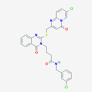 4-[2-[(7-chloro-4-oxopyrido[1,2-a]pyrimidin-2-yl)methylsulfanyl]-4-oxoquinazolin-3-yl]-N-[(3-chlorophenyl)methyl]butanamide