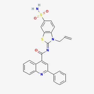 molecular formula C26H20N4O3S2 B2779335 (Z)-N-(3-allyl-6-sulfamoylbenzo[d]thiazol-2(3H)-ylidene)-2-phenylquinoline-4-carboxamide CAS No. 865176-30-3