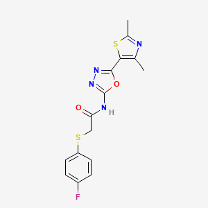 N-(5-(2,4-dimethylthiazol-5-yl)-1,3,4-oxadiazol-2-yl)-2-((4-fluorophenyl)thio)acetamide