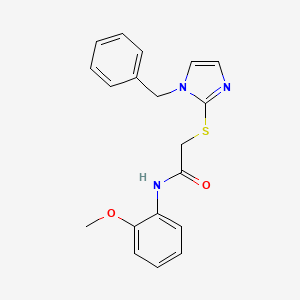 molecular formula C19H19N3O2S B2779364 2-(1-benzylimidazol-2-yl)sulfanyl-N-(2-methoxyphenyl)acetamide CAS No. 893361-73-4