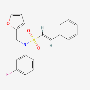 (E)-N-(3-fluorophenyl)-N-(furan-2-ylmethyl)-2-phenylethenesulfonamide