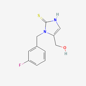 {1-[(3-fluorophenyl)methyl]-2-sulfanyl-1H-imidazol-5-yl}methanol
