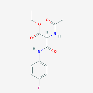 molecular formula C13H15FN2O4 B2779392 Ethyl 2-acetamido-2-[(4-fluorophenyl)carbamoyl]acetate CAS No. 866017-95-0