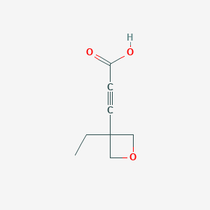 molecular formula C8H10O3 B2779397 3-(3-Ethyloxetan-3-yl)prop-2-ynoic acid CAS No. 2260931-31-3