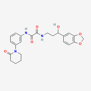 molecular formula C23H25N3O6 B2779403 N-[3-(2H-1,3-BENZODIOXOL-5-YL)-3-HYDROXYPROPYL]-N'-[3-(2-OXOPIPERIDIN-1-YL)PHENYL]ETHANEDIAMIDE CAS No. 1421497-51-9