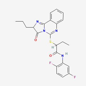 molecular formula C23H22F2N4O2S B2779405 N-(2,5-difluorophenyl)-2-((3-oxo-2-propyl-2,3-dihydroimidazo[1,2-c]quinazolin-5-yl)thio)butanamide CAS No. 1190014-79-9