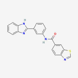 molecular formula C21H14N4OS B2779420 N-(3-(1H-benzo[d]imidazol-2-yl)phenyl)benzo[d]thiazole-6-carboxamide CAS No. 681174-19-6