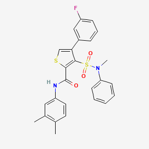 molecular formula C26H23FN2O3S2 B2779443 N-(3,4-dimethylphenyl)-4-(3-fluorophenyl)-3-[methyl(phenyl)sulfamoyl]thiophene-2-carboxamide CAS No. 1114853-65-4
