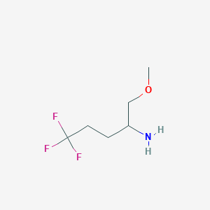 molecular formula C6H12F3NO B2779445 5,5,5-Trifluoro-1-methoxypentan-2-amine CAS No. 1341592-83-3