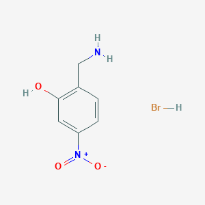molecular formula C7H9BrN2O3 B2779455 2-(aminomethyl)-5-nitrophenol hydrobromide CAS No. 2411218-52-3