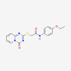 molecular formula C17H16N4O3S B2779483 N-(4-ethoxyphenyl)-2-({4-oxo-4H-pyrido[1,2-a][1,3,5]triazin-2-yl}sulfanyl)acetamide CAS No. 896326-99-1