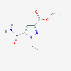 molecular formula C10H15N3O3 B2779486 ethyl 5-carbamoyl-1-propyl-1H-pyrazole-3-carboxylate CAS No. 1946816-86-9