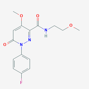 molecular formula C15H16FN3O4 B2779491 1-(4-fluorophenyl)-4-methoxy-N-(2-methoxyethyl)-6-oxo-1,6-dihydropyridazine-3-carboxamide CAS No. 921539-10-8