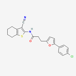 B2779493 3-(5-(4-chlorophenyl)furan-2-yl)-N-(3-cyano-4,5,6,7-tetrahydrobenzo[b]thiophen-2-yl)propanamide CAS No. 941897-87-6