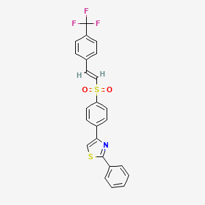 2-phenyl-4-[4-[(E)-2-[4-(trifluoromethyl)phenyl]ethenyl]sulfonylphenyl]-1,3-thiazole