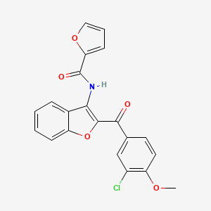 molecular formula C21H14ClNO5 B2779519 N-[2-(3-chloro-4-methoxybenzoyl)-1-benzofuran-3-yl]furan-2-carboxamide CAS No. 620154-08-7