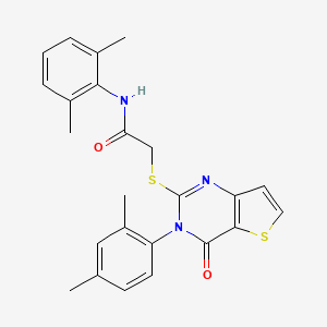 molecular formula C24H23N3O2S2 B2779532 N-(2,6-dimethylphenyl)-2-{[3-(2,4-dimethylphenyl)-4-oxo-3,4-dihydrothieno[3,2-d]pyrimidin-2-yl]sulfanyl}acetamide CAS No. 1260939-70-5