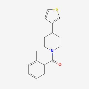 molecular formula C17H19NOS B2779534 1-(2-methylbenzoyl)-4-(thiophen-3-yl)piperidine CAS No. 1396851-31-2