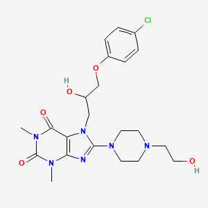 B2779539 7-(3-(4-chlorophenoxy)-2-hydroxypropyl)-8-(4-(2-hydroxyethyl)piperazin-1-yl)-1,3-dimethyl-1H-purine-2,6(3H,7H)-dione CAS No. 941874-22-2
