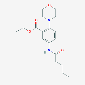 molecular formula C18H26N2O4 B277954 ETHYL 2-(MORPHOLIN-4-YL)-5-PENTANAMIDOBENZOATE 