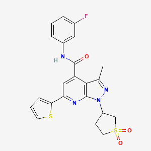 1-(1,1-dioxidotetrahydrothiophen-3-yl)-N-(3-fluorophenyl)-3-methyl-6-(thiophen-2-yl)-1H-pyrazolo[3,4-b]pyridine-4-carboxamide