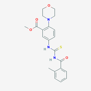 molecular formula C21H23N3O4S B277957 Methyl 5-({[(2-methylbenzoyl)amino]carbothioyl}amino)-2-(4-morpholinyl)benzoate 