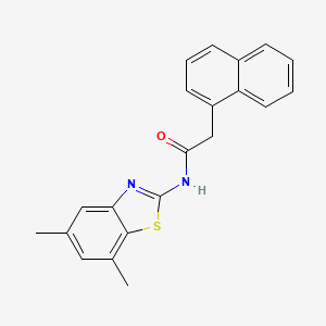 molecular formula C21H18N2OS B2779588 N-(5,7-dimethyl-1,3-benzothiazol-2-yl)-2-(naphthalen-1-yl)acetamide CAS No. 897759-62-5