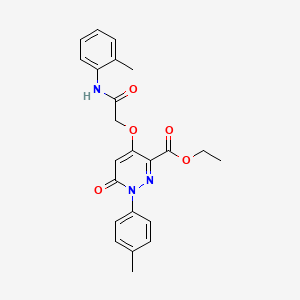 molecular formula C23H23N3O5 B2779590 ethyl 1-(4-methylphenyl)-4-{[(2-methylphenyl)carbamoyl]methoxy}-6-oxo-1,6-dihydropyridazine-3-carboxylate CAS No. 899992-16-6