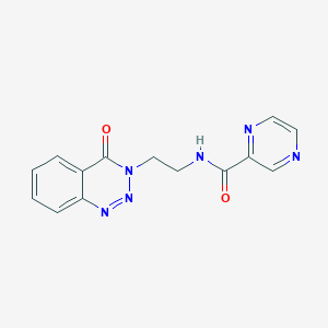 molecular formula C14H12N6O2 B2779619 N-(2-(4-oxobenzo[d][1,2,3]triazin-3(4H)-yl)ethyl)pyrazine-2-carboxamide CAS No. 2034325-19-2