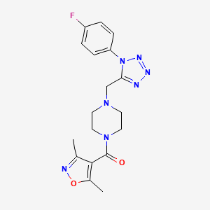(3,5-dimethylisoxazol-4-yl)(4-((1-(4-fluorophenyl)-1H-tetrazol-5-yl)methyl)piperazin-1-yl)methanone