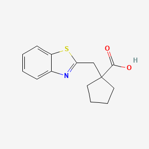 1-(1,3-Benzothiazol-2-ylmethyl)cyclopentanecarboxylic acid