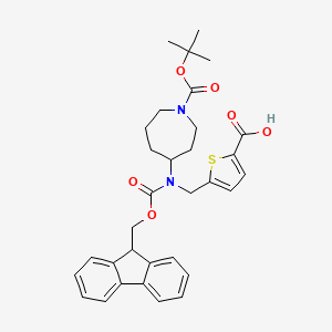 5-[[9H-Fluoren-9-ylmethoxycarbonyl-[1-[(2-methylpropan-2-yl)oxycarbonyl]azepan-4-yl]amino]methyl]thiophene-2-carboxylic acid